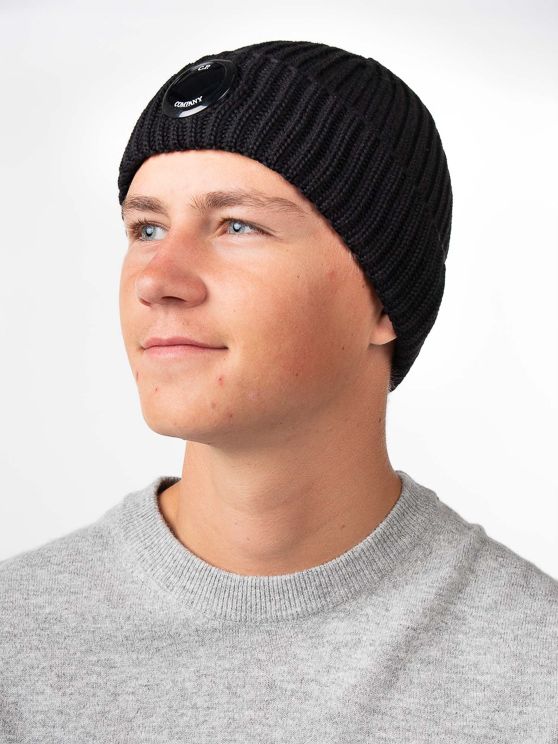 C.P. Company Muts Zwart Wool Beanie