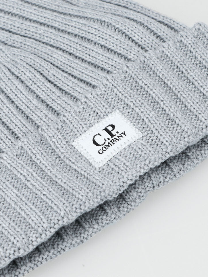 Cp Company Muts Grijs Knit Cap Merino Wool