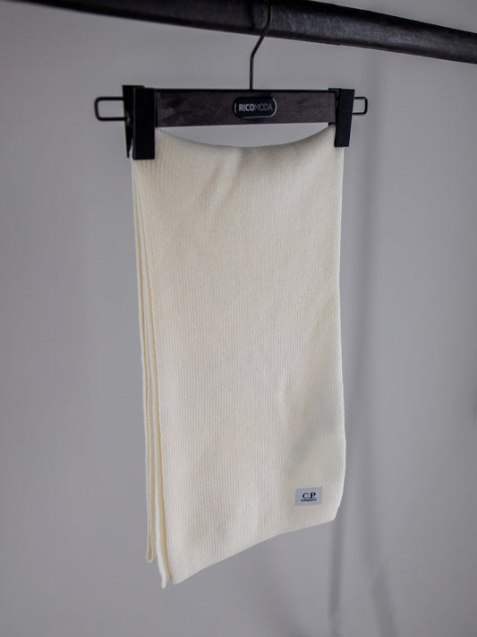 C.P. Company Sjaal Wit Extrafine Merino Wool
