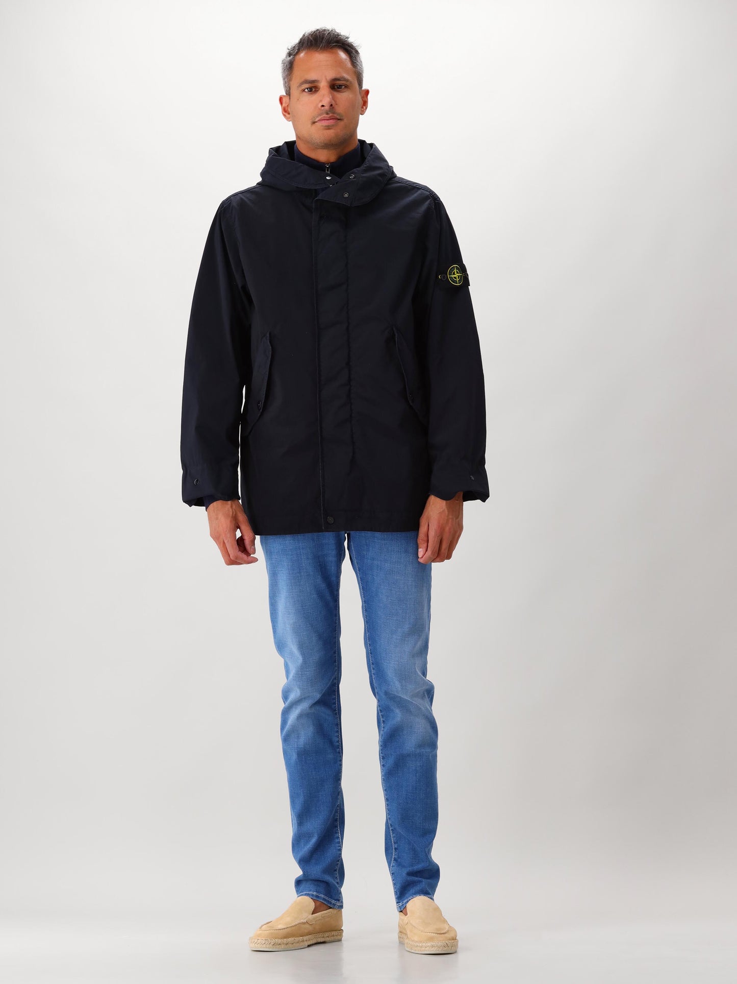Stone Island Jas Blauw Short Parka