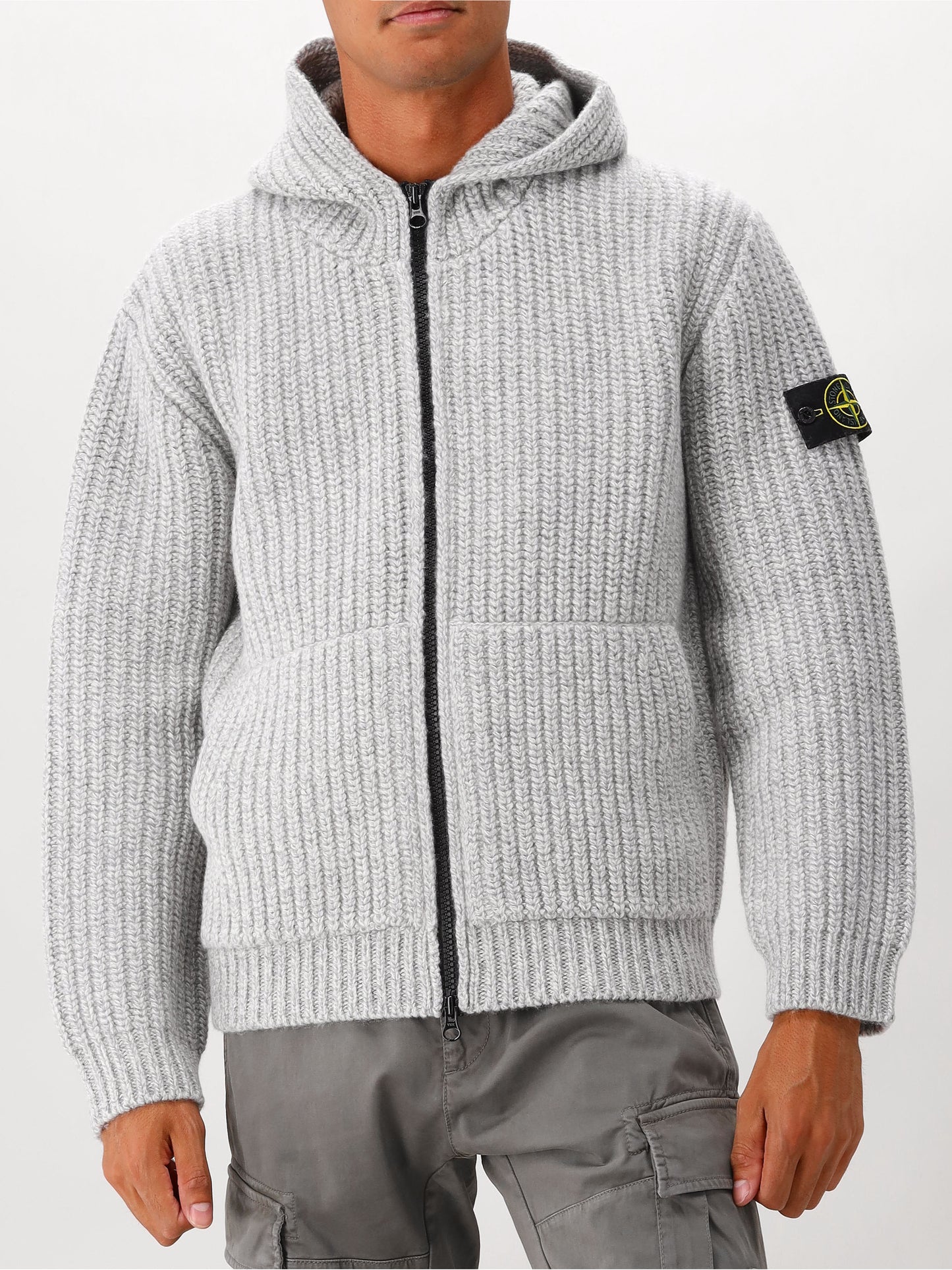 Stone Island Gebreid Vest Grijs